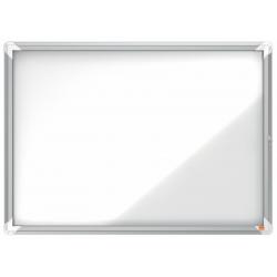 Nobo Vitrina Exteriores 8 Hojas A4 Superficie Blanca Magnetica - 692x972x45mm - Puerta Seguridad Cerradura Marco Aluminio - Resi