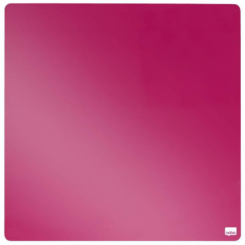 Nobo Tile Mini Pizarra Magnetica 360x360mm - sin Marco - Almohadillas e Imanes Incluidos - Diseño Creativo y Colorido - Fucsia