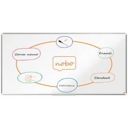 Nobo Premium Plus Pizarra Magnetica de Acero Vitrificado 1800x900mm - Montaje en Esquina - Superficie de Borrado Superior - Colo