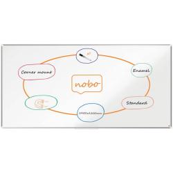 Nobo Premium Plus Pizarra Magnetica de Acero Vitrificado 2400x1200mm - Montaje en Esquina - Superficie de Borrado Superior - Col