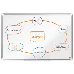 Nobo Premium Plus Pizarra Magnetica de Acero Lacado 900x600mm - Montaje en Esquinas - Superficie de Borrado Facil - Color Blanco