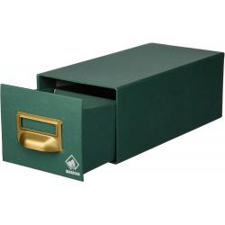 Mariola Fichero Carton Forrado en Geltex Nº2 para 500 Fichas - Medidas 155x100x250mm - Resistente y Duradero - Color Verde