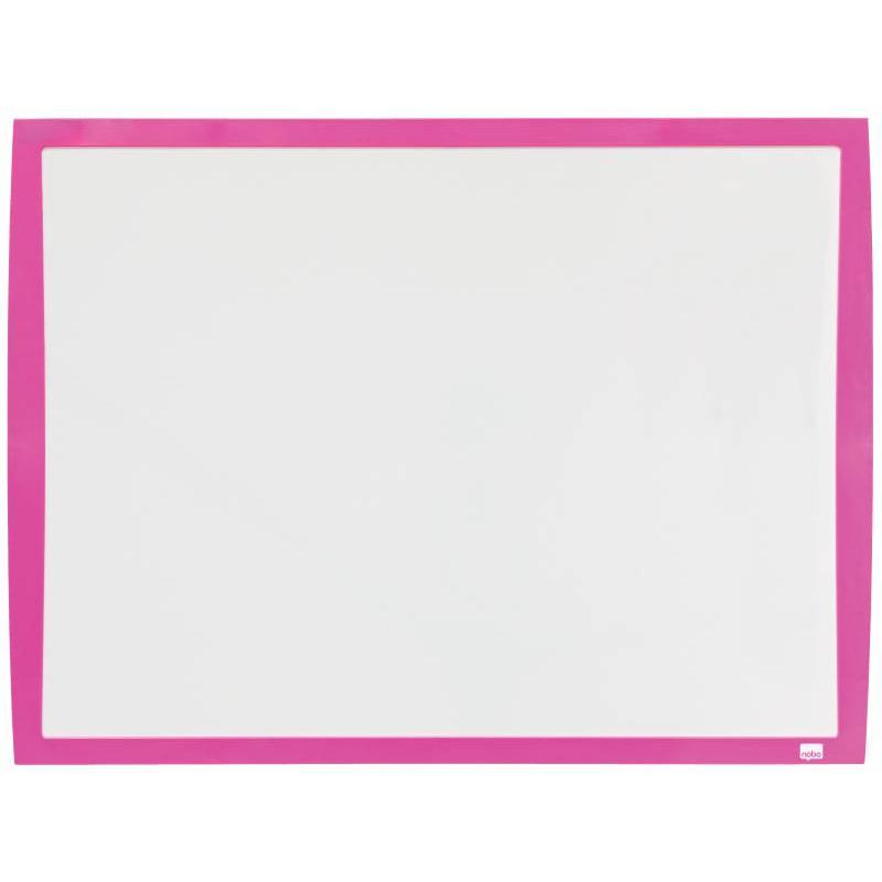 Nobo Pizarra Blanca Magnetica Pequeña 585x430 - Colores Vibrantes - Accesorios Incluidos - Fucsia