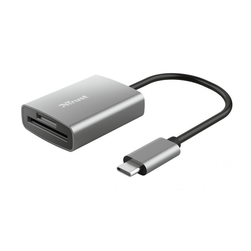 Trust Dalyx Lector de Tarjetas USB-C - SD, MicroSD - Aluminio