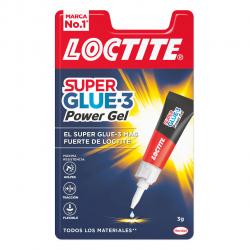 Loctite Superglue-3 Power Gel 3gr - Adhesivo Instantaneo Flexible y Extrafuerte - Formula en Gel Enriquecida con Particulas de C