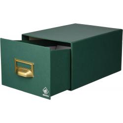Mariola Fichero Carton Forrado en Geltex Nº3 para 500 Fichas - Medidas 180x125x250mm - Resistente y Duradero - Color Verde