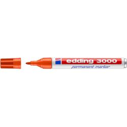 Edding 3000 Rotulador Permanente - Punta Redonda de 1.5mm - Trazo entre 1.5 y 3mm - Recargable - Secado Rapido - Color Naranja