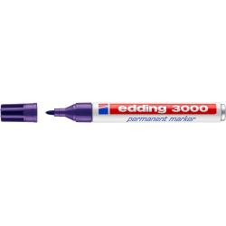 Edding 3000 Rotulador Permanente - Punta Redonda de 1.5mm - Trazo entre 1.5 y 3mm - Recargable - Secado Rapido - Color Violeta