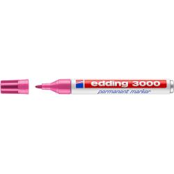 Edding 3000 Rotulador Permanente - Punta Redonda de 1.5mm - Trazo entre 1.5 y 3mm - Recargable - Secado Rapido - Color Rosa