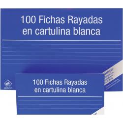 Mariola Pack de 100 Fichas Rayadas Nº2 para Fichero - Medidas 125x75mm - Color Blanco