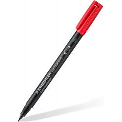 Staedtler Lumocolor Permanent 313 Rotulador Permanente de Punta Fina - Trazo 0.4mm Aprox - Secado Rapido - Color Rojo