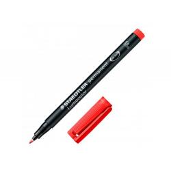 Staedtler Lumocolor 318 Rotulador Permanente - Punta Fina Redonda - Trazo 0.6mm - Capuchon con Clip - Secado Rapido - Color Rojo