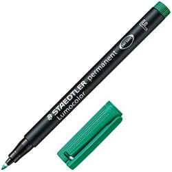 Staedtler Lumocolor 318 Rotulador Permanente - Punta Fina Redonda - Trazo 0.6mm - Capuchon con Clip - Secado Rapido - Color Verd