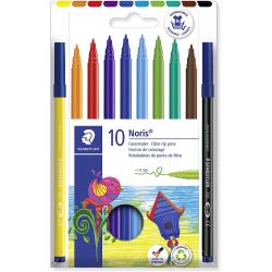 Staedtler 326 Pack de 10 Rotuladores Punta de Fibra - Trazo 1.0mm Aprox - Resistente a la Presion - Tinta a Base de Agua Antisec