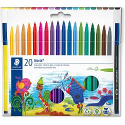 Staedtler 326 Pack de 20 Rotuladores Punta de Fibra - Trazo 1.0mm Aprox - Resistente a la Presion - Tinta a Base de Agua Antisec