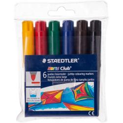 Staedtler Noris Watercolour 341 Pack de 6 Rotuladores de Gran Tamaño - Trazo 3mm Aprox - Lavable Facilmente - Tinta Base de Agua