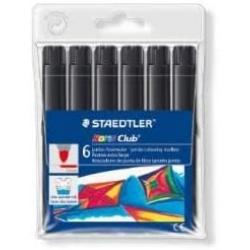 Staedtler Noris Watercolour 340 Pack de 6 Rotuladores de Gran Tamaño - Trazo 3mm Aprox - Lavable Facilmente - Tinta Base de Agua