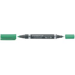 Staedtler Lumocolor 348 Rotulador Permanente de Doble Punta - Secado Rapido - Color Verde