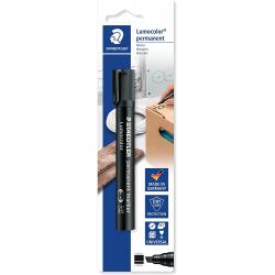 Staedtler Lumocolor 350 Rotulador Permanente con Punta Biselada - Punta 2-5mm - Tinta Antisecado - Recargable - Color Negro