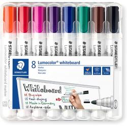 Staedtler Lumocolor 351 Pack de 8 Marcadores para Pizarra Blanca - Secado Rapido - Colores Surtidos