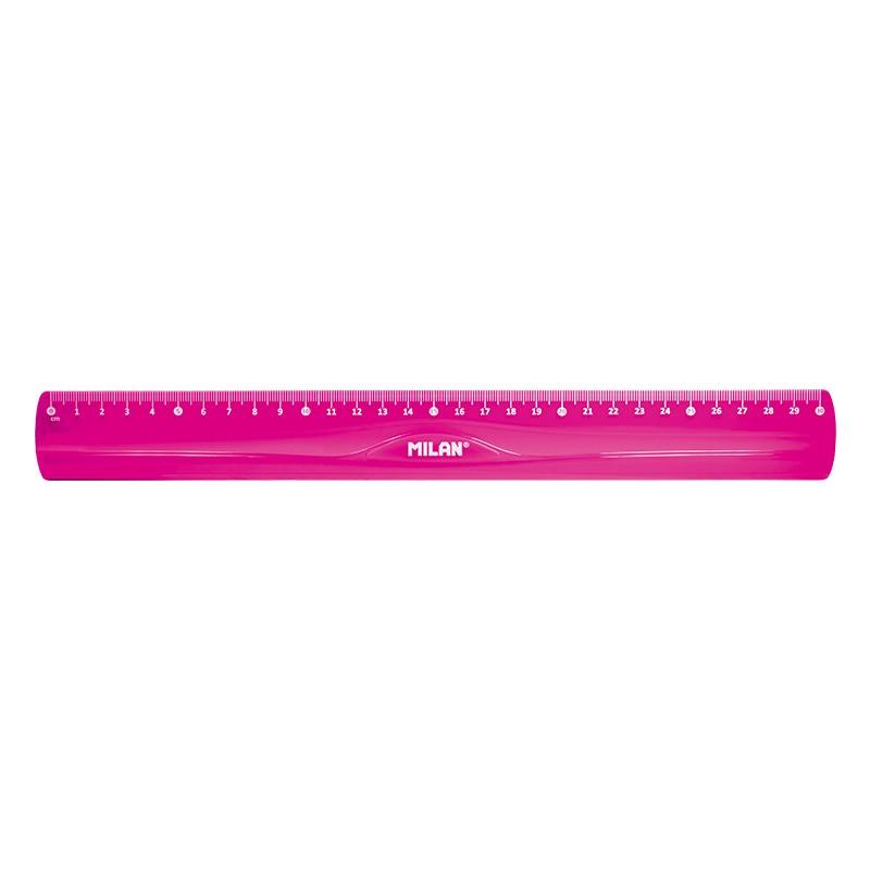 Milan Regla Flexible y Resistente - Longitud 30cm - Color Rosa