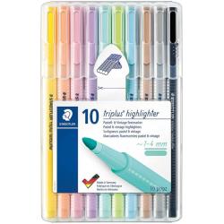 Staedtler Triplus Textsurfer 362 Pack de 10 Marcadores Fluorescentes - Trazo 1 - 4mm Aprox - Tina Base de Agua - Colores Surtido