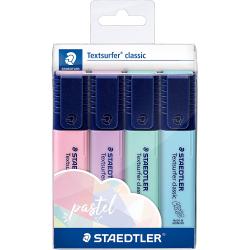 Staedtler Textsurfer Classic 364 Pack de 4 Marcadores Fluorescentes - Secado Rapido - Trazo 1 - 5mm Aprox - Colores Surtidos