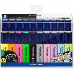 Staedtler Textsurfer Classic 364 Pack de 20 Marcadores Fluorescentes - Punta Biselada - Trazo entre 1 - 5mm - Tinta con Base de 