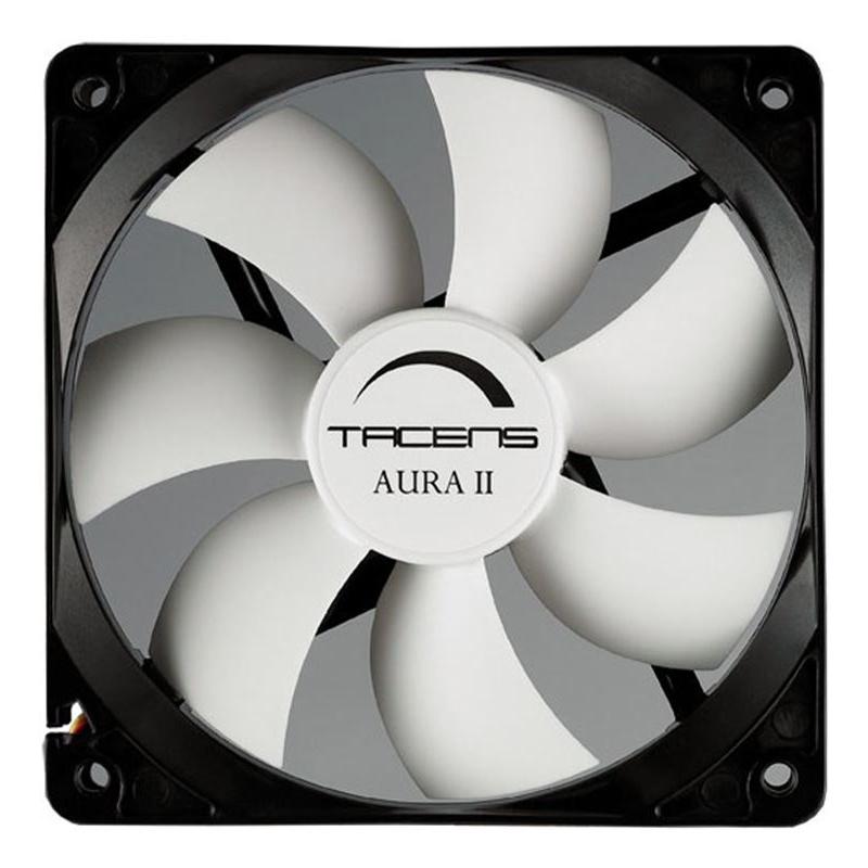 Tacens Aura II Ventilador 120mm - Carcasa Negra, Aspas Blancas - Velocidad Max. 1200rpm