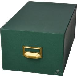 Mariola Fichero Carton Forrado en Geltex Nº4 para 500 Fichas - Medidas 220x155x250mm - Resistente y Duradero - Color Verde