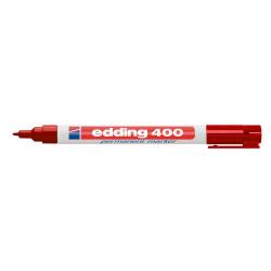 Edding 400 Rotulador Permanente - Punta Redonda - Trazo 1 mm. - Recargable - Secado Rapido - Color Rojo