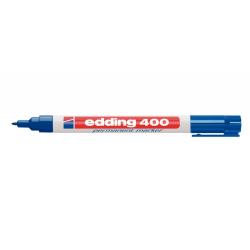 Edding 400 Rotulador Permanente - Punta Redonda - Trazo 1 mm. - Recargable - Secado Rapido - Color Azul