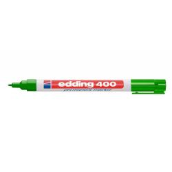 Edding 400 Rotulador Permanente - Punta Redonda - Trazo 1 mm. - Recargable - Secado Rapido - Color Verde