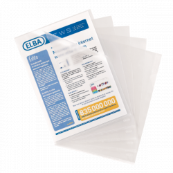 Elba Dossier Uñero Standard Folio PP 140? - Resistente y Duradero - Tamaño Estandar para Folios - con Uñero para Facil Manejo