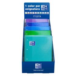 Oxford School Expositor Sobremesa Colores Frios A4+ - Tapa Extradura - Cuaderno Espiral Microperforado - Europeanbook 1 5x5 - 80
