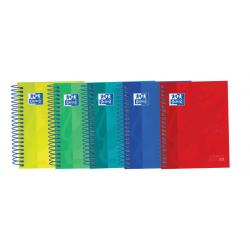 Oxford Touch Europeanbook 4 8º - Cuaderno Espiral Microperforado - Tapa Extradura - 120 Hojas - 5x5 - Colores Surtidos