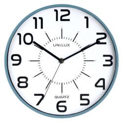 Unilux Reloj de Pared Pop - Diseño Moderno y Colorido - Facil Lectura de la Hora - Funciona con Pilas - Color Azul