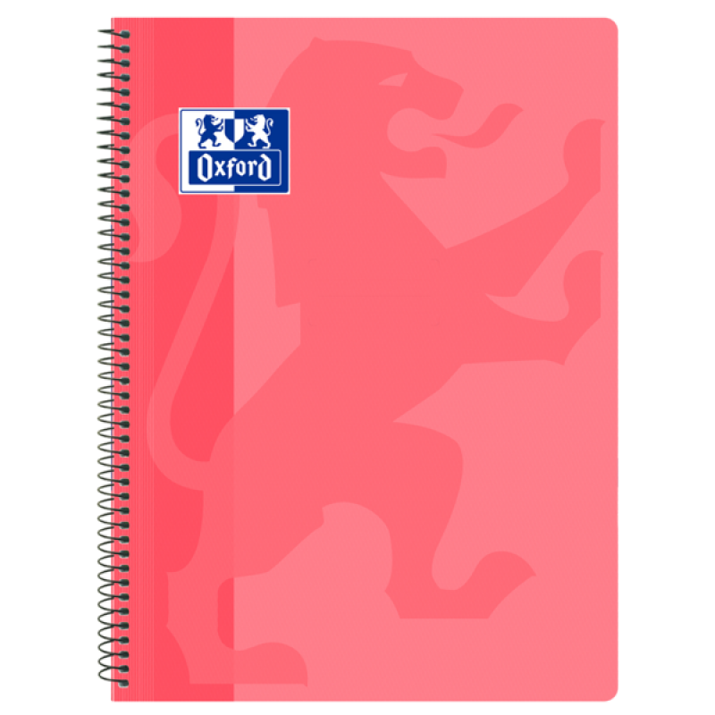 Oxford School Classic Cuaderno Espiral Tapa de Plastico Folio 4x4 - 80 Hojas - Tapa de Plastico - Cuadriculado 4x4 - Margen - Co