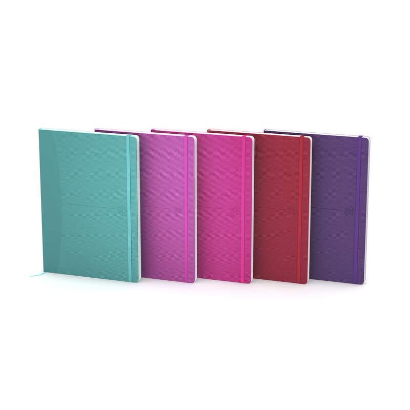 Oxford Signature A5 Cuaderno Cosido - Tapa de Goma Flexible - 80 Hojas Lisas - Colores Surtidos