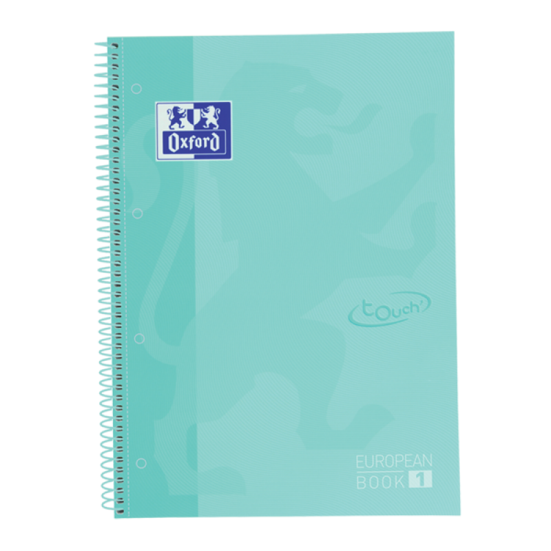 Oxford School Touch Europeanbook 1 A4+ Tapa Extradura - Cuaderno con Tapa Dura - 80 Hojas 5x5 - Diseño Ice Mint Pastel