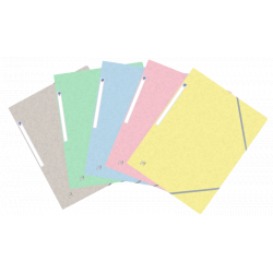 Oxford Top File+ Carpeta de Gomas 3 Solapas - Colores Pastel - Resistente y Duradera - Ideal para Organizar Documentos - Practic