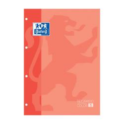 Oxford School Classic Cuaderno de Recambio - Tamaño A4 - Tapa Blanda - Encolado - Cuadricula 5x5 - 80 Hojas - Color Melocoton