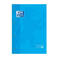 Oxford School Classic Cuaderno de Recambio - Tamaño A4 - Tapa Blanda - Encolado - Cuadricula 5x5 - 80 Hojas - Color Turquesa