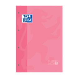 Oxford School Classic Cuaderno de Recambio - Tamaño A4 - Tapa Blanda - Encolado - Cuadricula 5x5 - 80 Hojas - Color Rosa Chicle