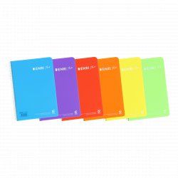 Enri Plus 4º Cuaderno Espiral 3x3 - Tapa de Plastico - 80 Hojas 90gr - Margen - Colores Surtidos