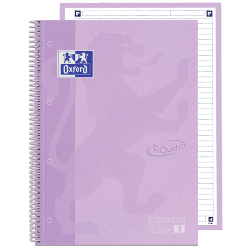 Oxford School Touch Europeanbook 1 A4+ - Tapa Extradura Resistente - 1 Linea para Escritura Ordenada - 80 Hojas de Papel de Cali