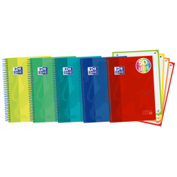 Oxford School Touch A5+ Europeanbook - Tapa Extradura Resistente - 120 Hojas de Colores Vivos - Cuadricula 5x5