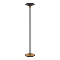Unilux Lampara de Pie LED Baly Bamboo Negra - Diseño Elegante de Bambu - Iluminacion LED Eficiente - Altura Ajustable - Base Res