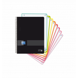 Oxford Live & Go A5+ Europeanbook - Tapa de Plastico - 160 Hojas - Colores Surtidos