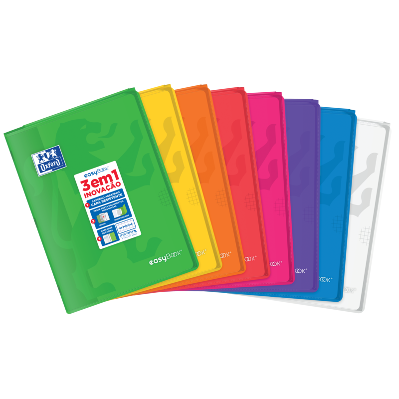 Oxford Easybook A4 Libreta Grapada - Tapa de Plastico Resistente - Cuadricula 5x5 con 2 Margenes - 48 Hojas de Papel de Alta Cal